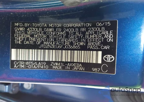 2015 Toyota Prius V Four z USA, uszkodzony, nr VIN JTDZN3EU6FJ036865